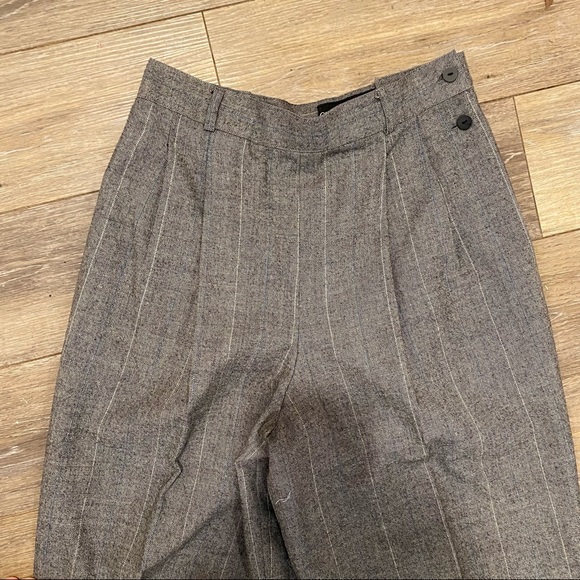 Giorgio Sant’Angelo High Waisted Dress Pants Plaid Tweed Trousers - Picture 2 of 4